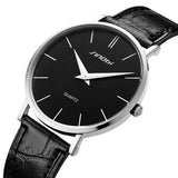 Sinobi Slim Leather Quartz Casual Watch - Bachelor Hut