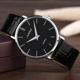 Sinobi Slim Leather Quartz Casual Watch - Bachelor Hut