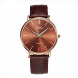 Sinobi Slim Leather Quartz Casual Watch - Bachelor Hut