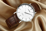 Sinobi Slim Leather Quartz Casual Watch - Bachelor Hut