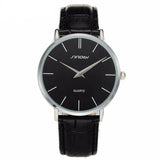 Sinobi Slim Leather Quartz Casual Watch - Bachelor Hut