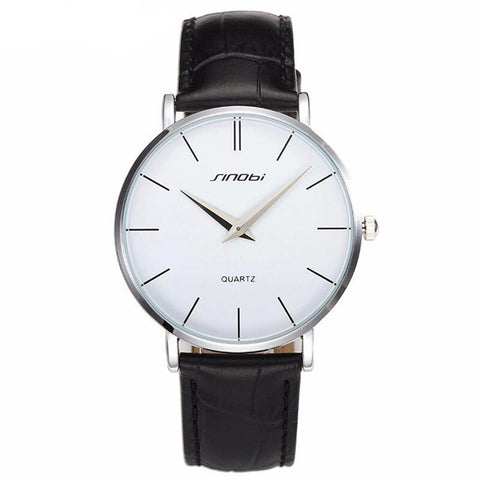 Sinobi Slim Leather Quartz Casual Watch - Bachelor Hut