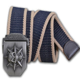 Canvas Belt Metal Skull Tactics Woven Belt - Bachelor Hut