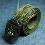 Canvas Belt Metal Skull Tactics Woven Belt - Bachelor Hut