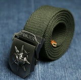 Canvas Belt Metal Skull Tactics Woven Belt - Bachelor Hut