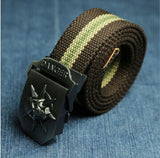 Canvas Belt Metal Skull Tactics Woven Belt - Bachelor Hut