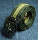 Canvas Belt Metal Skull Tactics Woven Belt - Bachelor Hut