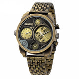 Oulm Black/Gold Steel Quartz Military Watch - Bachelor Hut