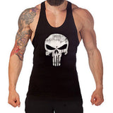 Weight Lifting Skull Printed Gym Shirt - Bachelor Hut