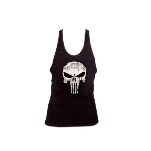 Weight Lifting Skull Printed Gym Shirt - Bachelor Hut