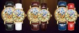 Switzerland Luxury Gold Self-Wind Skeleton Watch - Bachelor Hut