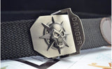 Canvas Belt Metal Skull Tactics Woven Belt - Bachelor Hut