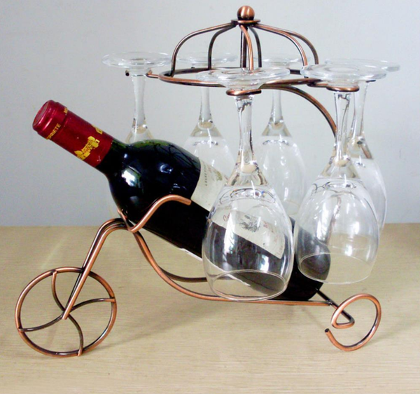 Metal Wine and Glasses Rack - Bachelor Hut